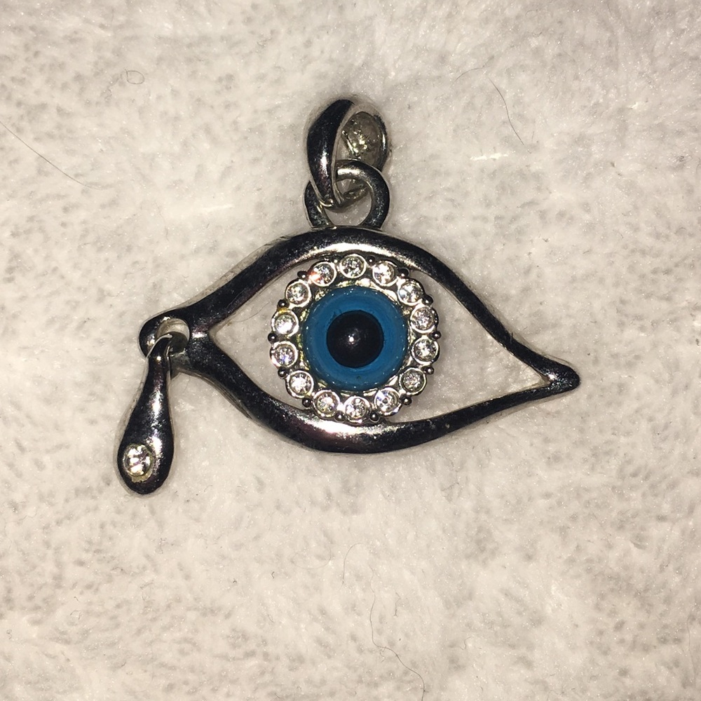 “Evil eye” Silver pendant with swarovski crystals
